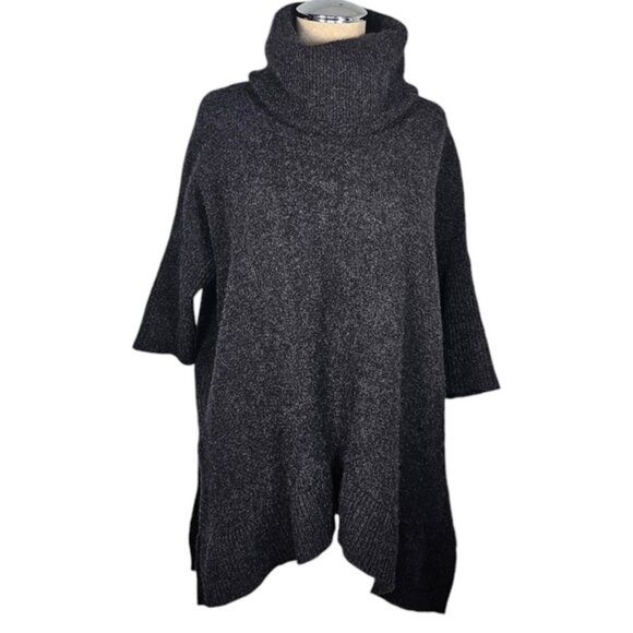 360 Sweater dark grey 100% cashmere turtle neck knit oversized sweater size XS - Picture 1 of 9